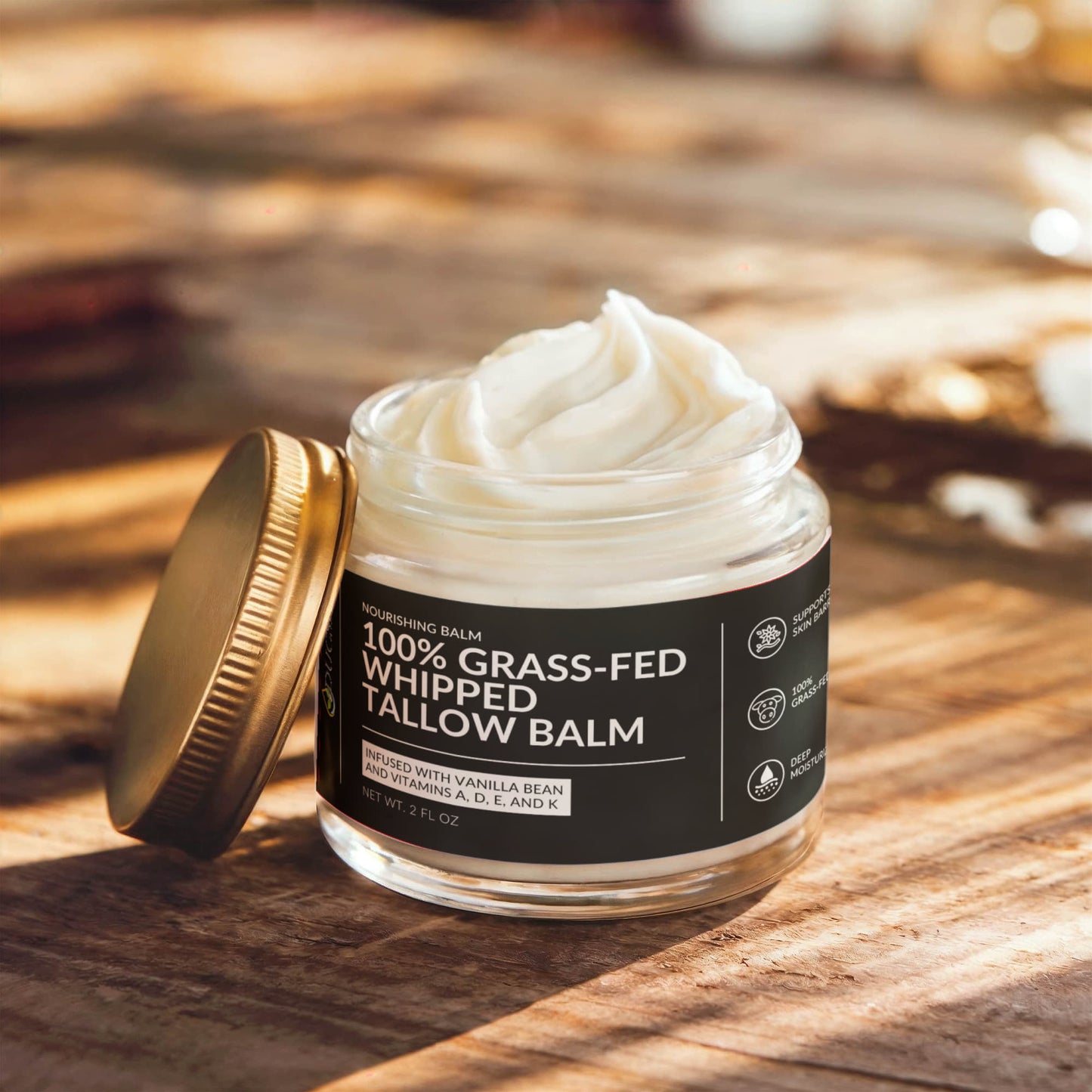 Whipped Grass-Fed Tallow Balm with Vanilla Bean