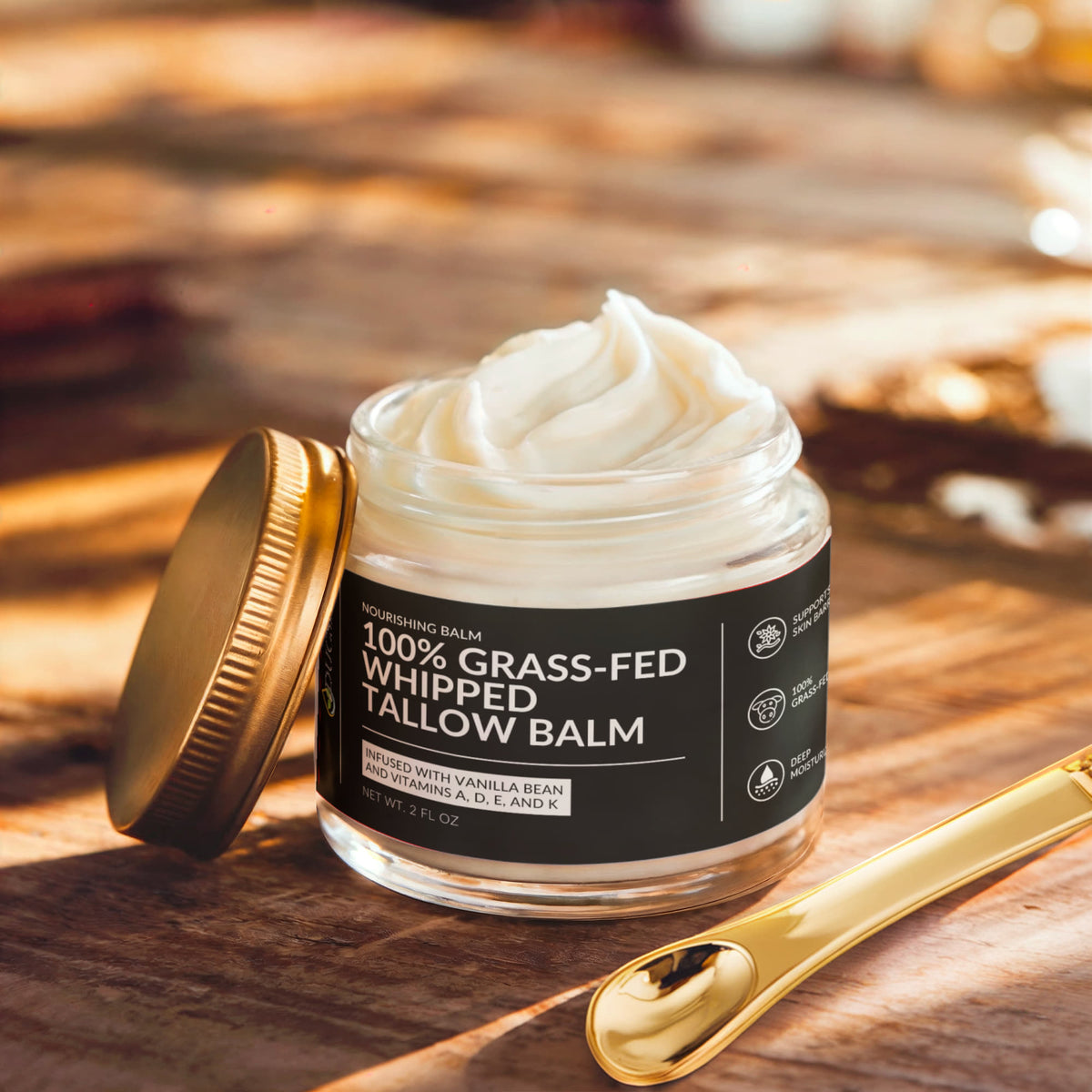 Whipped Grass-Fed Tallow Balm with Vanilla Bean