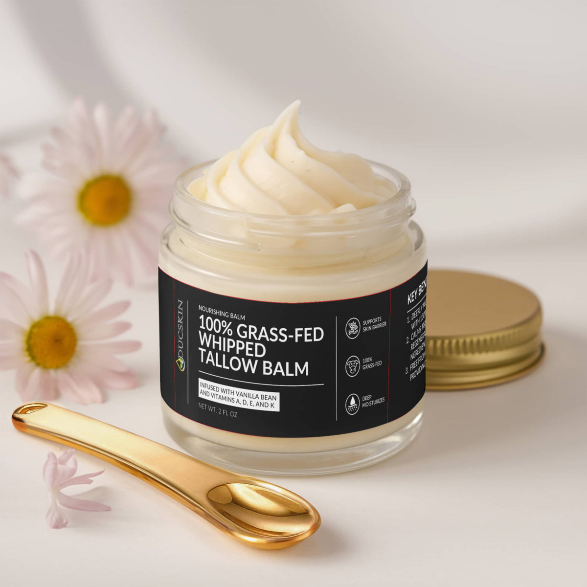 Whipped Grass-Fed Tallow Balm with Vanilla Bean
