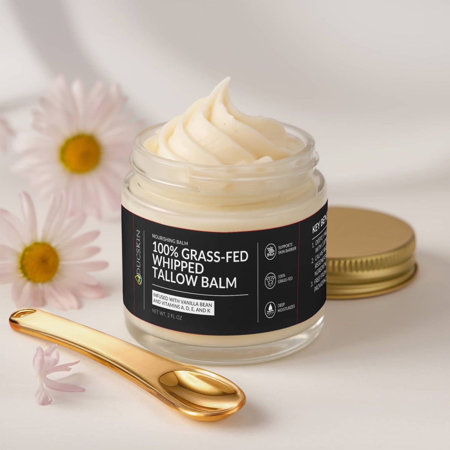 Whipped Grass-Fed Tallow Balm with Vanilla Bean
